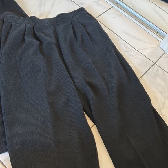 Vintage St. John knit Undersea Fantasia black pant suit blazer sequin 8 and pant - Picture 13 of 13